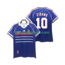 Maillot Rétro Domicile France ZIDANE 10 1998 Manches Courtes Homme