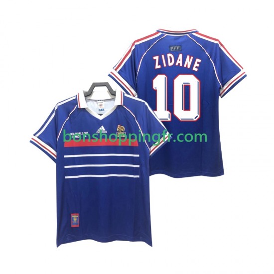 Maillot Rétro Domicile France ZIDANE 10 1998 Manches Courtes Homme Maillot Rétro Domicile France ZIDANE 10 1998 Manches Courtes Homme