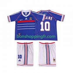 Maillot Rétro Domicile France ZINANE 10 1998 Manches Courtes Jeune Enfant(+shorts)