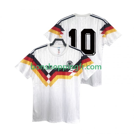 Maillot Rétro Domicile Allemagne 10 1990 Manches Courtes Homme Maillot Rétro Domicile Allemagne 10 1990 Manches Courtes Homme