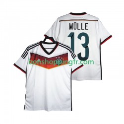Maillot Rétro Domicile Allemagne MULLER 13 2014 Manches Courtes Homme