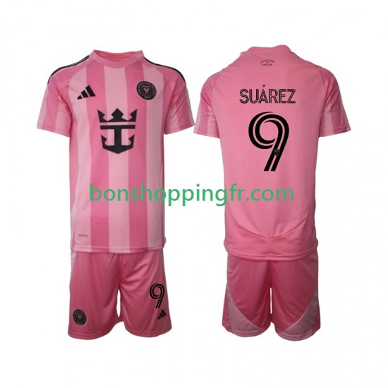 Maillot Domicile InterMiami Luis Suarez 9 2025 Manches Courtes Jeune Enfant(+shorts)
