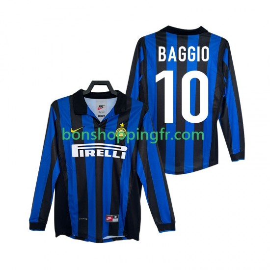 Maillot Rétro Domicile Inter Milan BAGGIO 10 1998 1999 Manches Longues Homme Maillot Rétro Domicile Inter Milan BAGGIO 10 1998 1999 Manches Longues Homme