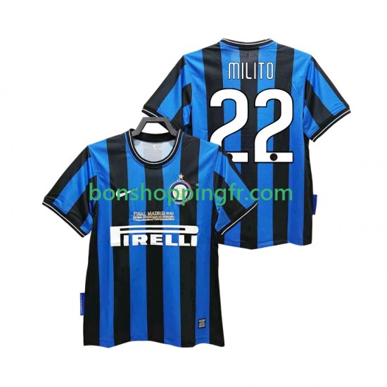 Maillot Rétro Domicile Inter Milan MILITO 22 2009 2010 Manches Courtes Homme Maillot Rétro Domicile Inter Milan MILITO 22 2009 2010 Manches Courtes Homme