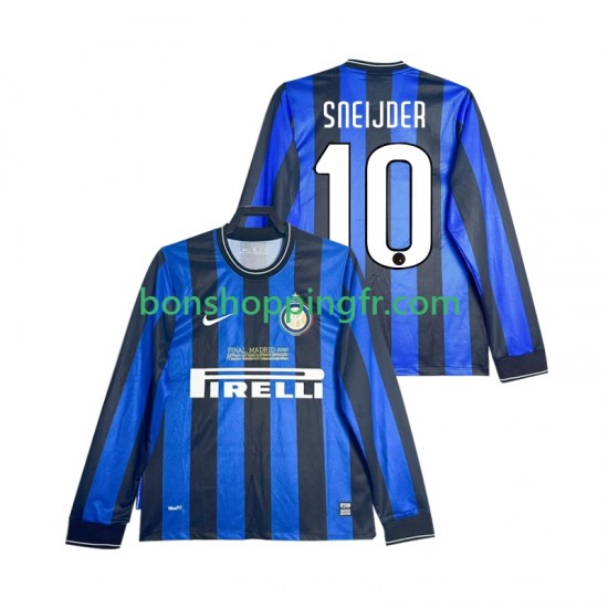 Maillot Rétro Domicile Inter Milan SNEIJDER 10 2009 2010 Manches Longues Homme