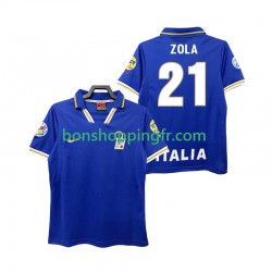 Maillot Rétro Domicile Italie ZOLA 21 1996 Manches Courtes Homme