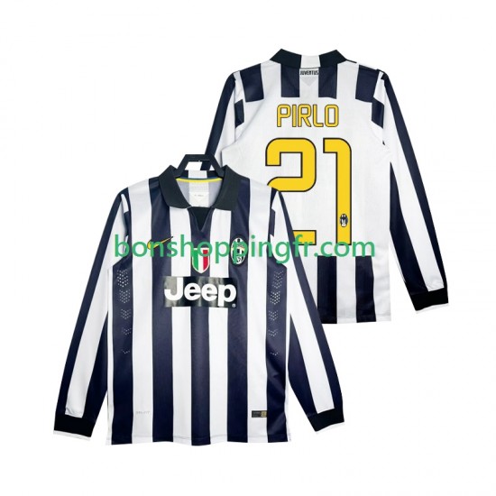 Maillot Rétro Domicile Juventus Pirlo 21 2014 2015 Manches Longues Homme