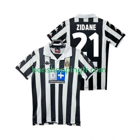 Maillot Rétro Domicile Juventus ZIDANE 21 1999 2000 Manches Courtes Homme