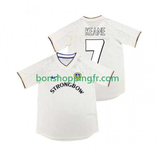 Maillot Rétro Domicile Leeds United KEANE 7 2000 2001 Manches Courtes Homme
