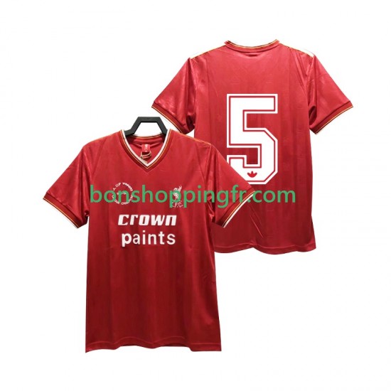 Maillot Rétro Domicile Liverpool 5 1985 1986 Manches Courtes Homme Maillot Rétro Domicile Liverpool 5 1985 1986 Manches Courtes Homme