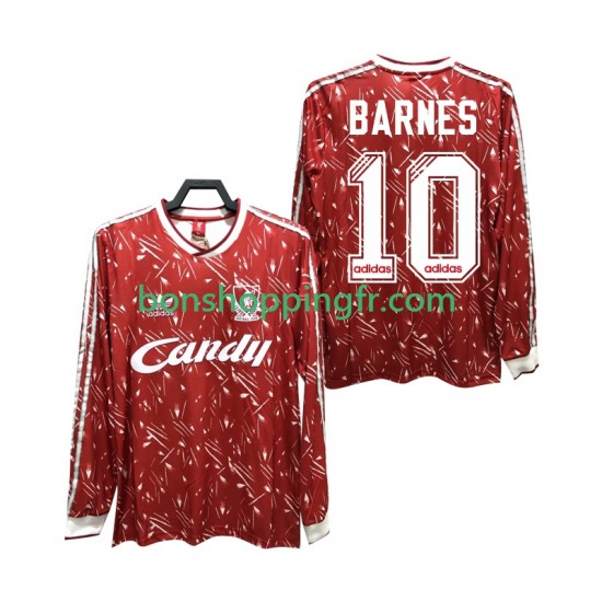 Maillot Rétro Domicile Liverpool BARNES 10 1989 1991 Manches Longues Homme