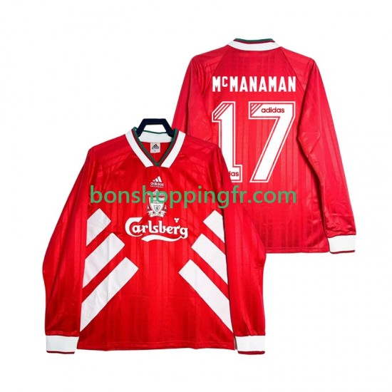 Maillot Rétro Domicile Liverpool MCMANAMAN 17 1993 1995 Manches Longues Homme Maillot Rétro Domicile Liverpool MCMANAMAN 17 1993 1995 Manches Longues Homme