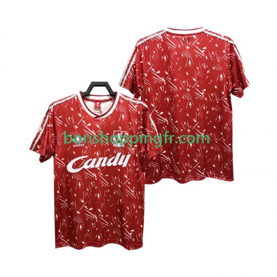 Maillot Rétro Domicile Liverpool 1989 1991 Manches Courtes Homme