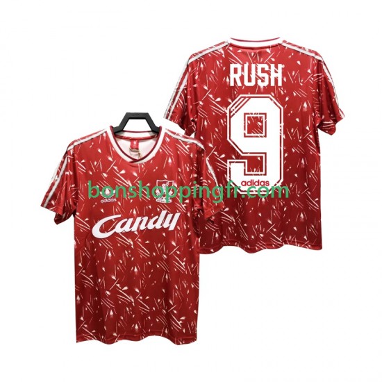 Maillot Rétro Domicile Liverpool Rush 9 1989 1991 Manches Courtes Homme