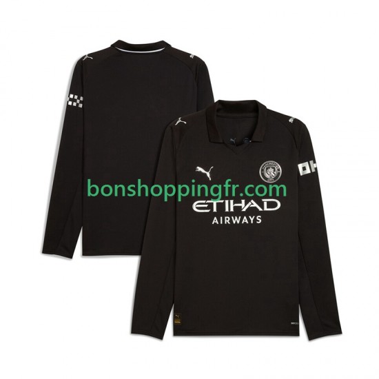 Maillot Extérieur Manchester City 2025-2026 Manches Longues Homme
