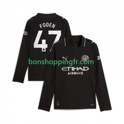 Maillot Extérieur Manchester City Phil Foden 47 2025-2026 Manches Longues Homme