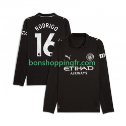 Maillot Extérieur Manchester City Rodrigo Hernandez 16 2025-2026 Manches Longues Homme