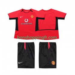 Maillot Rétro Domicile Manchester United 2002 2004 Manches Courtes Jeune Enfant(+shorts)