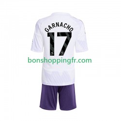 Maillot Extérieur Manchester United Alejandro Garnacho 17 2025-2026 Manches Courtes Jeune Enfant(+shorts)