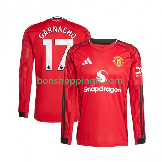 Maillot Domicile Manchester United Alejandro Garnacho 17 2025-2026 Manches Longues Homme Maillot Domicile Manchester United Alejandro Garnacho 17 2025-2026 Manches Longues Homme