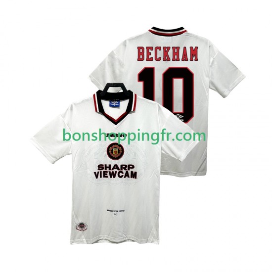 Maillot Rétro Extérieur Manchester United BECKEHAM 10 1996 1997 Manches Courtes Homme