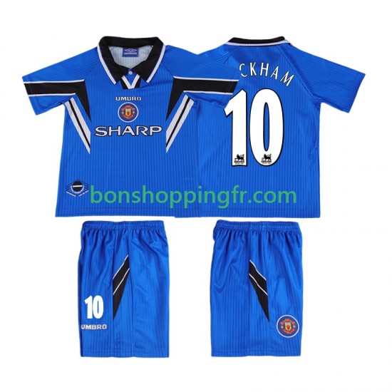 Maillot Rétro 3ème Manchester United BECKHAM 10 1996 1998 Manches Courtes Jeune Enfant(+shorts)