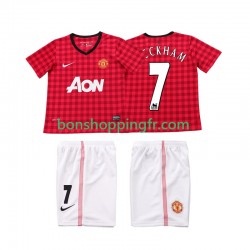 Maillot Rétro Domicile Manchester United BECKHAM 7 2012 2013 Manches Courtes Jeune Enfant(+shorts)