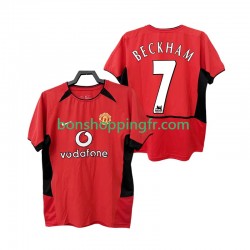 Maillot Rétro Domicile Manchester United BECKHAM 7 2002 2004 Manches Courtes Homme