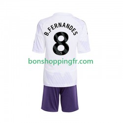 Maillot Extérieur Manchester United Bruno Fernandes 8 2025-2026 Manches Courtes Jeune Enfant(+shorts)