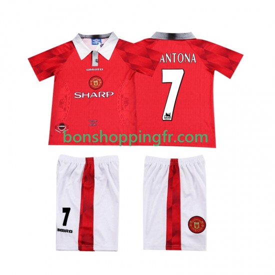 Maillot Rétro Domicile Manchester United CANTONA 7 1996 1997 Manches Courtes Jeune Enfant(+shorts)