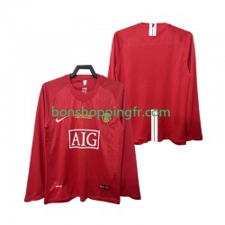 Maillot Rétro Domicile Manchester United Champions League 2007 2008 Manches Longues Homme