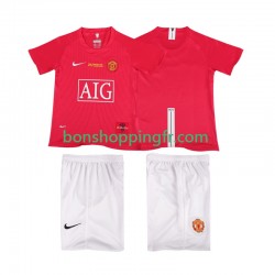 Maillot Rétro Domicile Manchester United Champions League 2007 2008 Manches Courtes Jeune Enfant(+shorts)