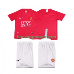 Maillot Rétro Domicile Manchester United Premier League 2007 2008 Manches Courtes Jeune Enfant(+shorts)