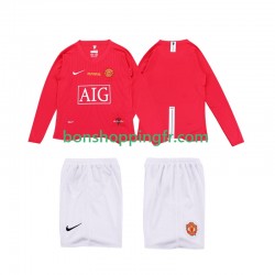 Maillot Rétro Domicile Manchester United Premier League 2008 2009 Manches Longues Jeune Enfant(+shorts)