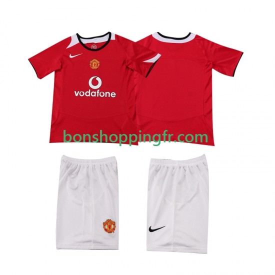 Maillot Rétro Domicile Manchester United 2005 2006 Manches Courtes Jeune Enfant(+shorts)