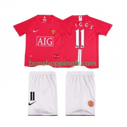 Maillot Rétro Domicile Manchester United GIGGS 11 Premier League 2007 2008 Manches Courtes Jeune Enfant(+shorts)
