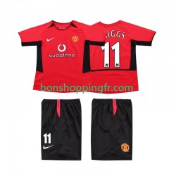 Maillot Rétro Domicile Manchester United GIGGS 11 2002 2004 Manches Courtes Jeune Enfant(+shorts)