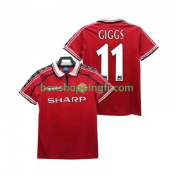 Maillot Rétro Domicile Manchester United GIGGS 11 1998 1999 Manches Courtes Homme