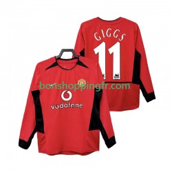 Maillot Rétro Domicile Manchester United GIGGS 11 2002 2004 Manches Longues Homme