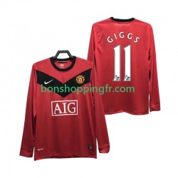 Maillot Rétro Domicile Manchester United GIGGS 11 2009 2010 Manches Longues Homme