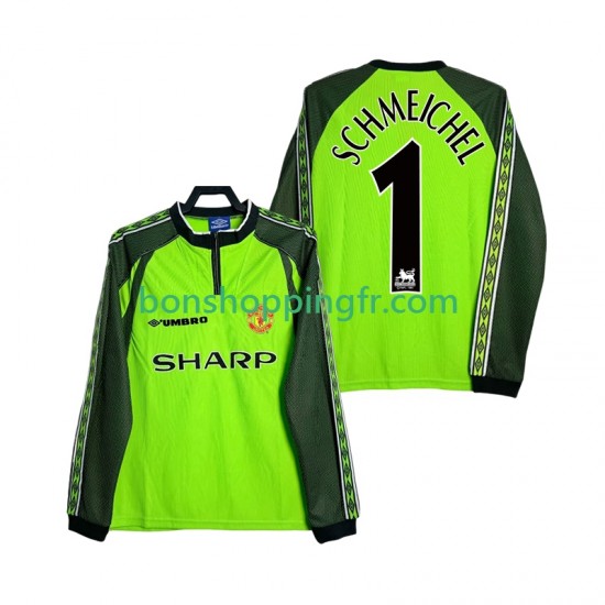 Maillot Rétro Domicile Manchester United Gardien SCHMEICHEL 1 1998 2000 Manches Longues Homme Maillot Rétro Domicile Manchester United Gardien SCHMEICHEL 1 1998 2000 Manches Longues Homme