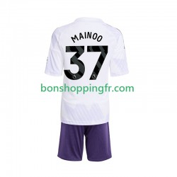 Maillot Extérieur Manchester United Kobbie Mainoo 37 2025-2026 Manches Courtes Jeune Enfant(+shorts)