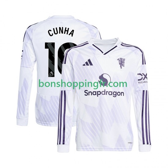 Maillot Extérieur Manchester United Matheus Cunha 10 2025-2026 Manches Longues Homme Maillot Extérieur Manchester United Matheus Cunha 10 2025-2026 Manches Longues Homme