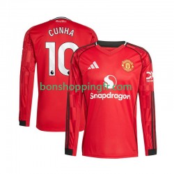 Maillot Domicile Manchester United Matheus Cunha 10 2025-2026 Manches Longues Homme