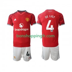 Maillot Domicile Manchester United Matthijs de Ligt 4 2025-2026 Manches Courtes Jeune Enfant(+shorts)