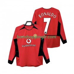 Maillot Rétro Domicile Manchester United RONALDO 7 2002 2004 Manches Longues Homme