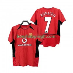 Maillot Rétro Domicile Manchester United RONALDO 7 2002 2004 Manches Courtes Homme