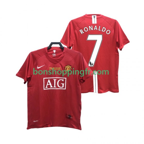 Maillot Rétro Domicile Manchester United RONALDO 7 2007 2008 Manches Courtes Homme Maillot Rétro Domicile Manchester United RONALDO 7 2007 2008 Manches Courtes Homme