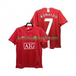 Maillot Rétro Domicile Manchester United RONALDO 7 Premier League 2007 2008 Manches Courtes Homme