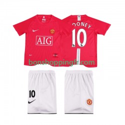Maillot Rétro Domicile Manchester United ROONEY 10 Premier League 2007 2008 Manches Courtes Jeune Enfant(+shorts)